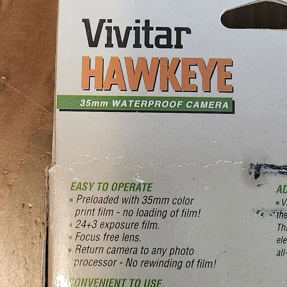 Vtg 90s Vivitar Hawkeye Waterproof Camera Single Use -Hunting - Brand New In Box